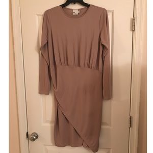 Body-con Nude Pink Split Skirt Dress